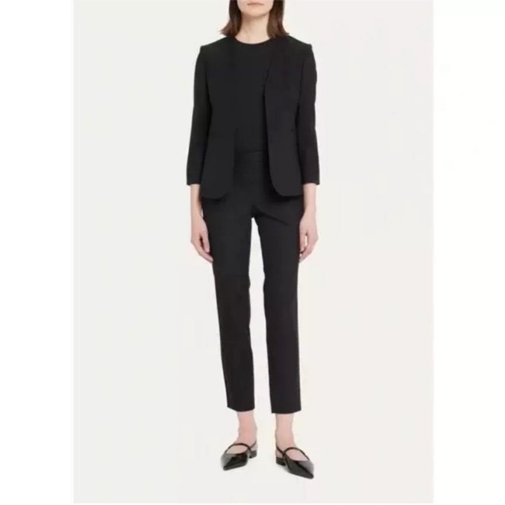 Theory Thaniel Approach Stretch Cropped Black Pull On Pants, size 10 - Picture 2 of 16